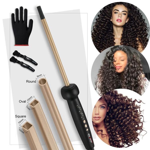 9 mm super slim mch boucles serrées baguette baguette bingette afro curler bouclé fer 240111