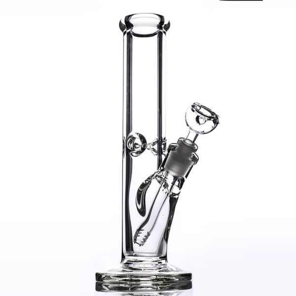 Cachimbas de 9 mm de espesor Bong recto de vidrio de 12 pulgadas con junta de elefante Tubería de agua súper pesada para fumar dab grandes bongs