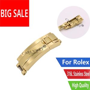 9mm X Brush Polish Hebilla de reloj de acero inoxidable Glide Lock Broche para pulsera Correas Bandas de goma