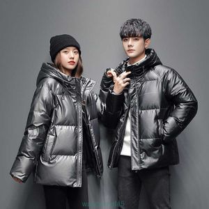 9nio Gilets pour femmes Nouveaux hommes Tendance d'hiver Marque Noir et Or Couleur unie 90 Canard blanc Couple Épaissi Chaud Doudoune à capuche