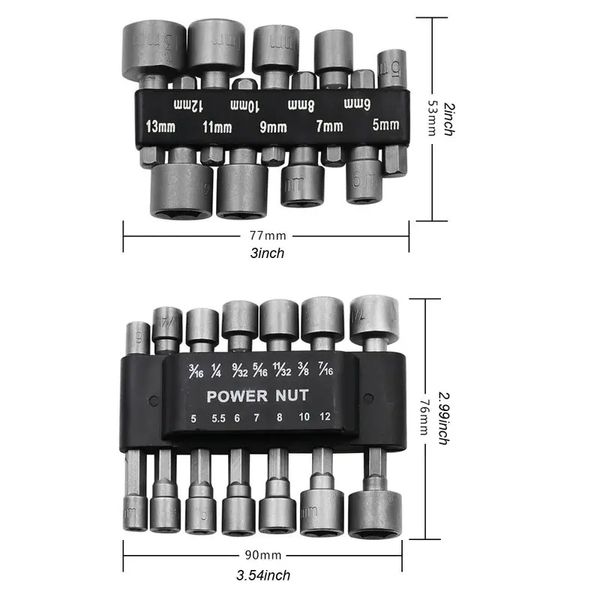 9pcs / 14pcs allen Bit Bit Hex Socket Set Set Nut Nut Driver Bit Bit Durability Driver Twistiver