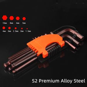 9pcs Allen Key Set Destornillador Hex Splave ajustable Ajustable Llave L de 6 ángulo Tornillo Angle Bola de llave de reparación de la mano de la mano de la mano de la mano de la mano