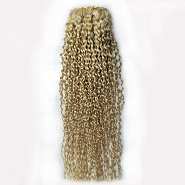 9pcs Brazilian Remy Hair Afro Kinky Curly Clip en extensiones de cabello humano Blonde 613 Machine Made 100% Human Hair Black Brown Clip Ins Bundle