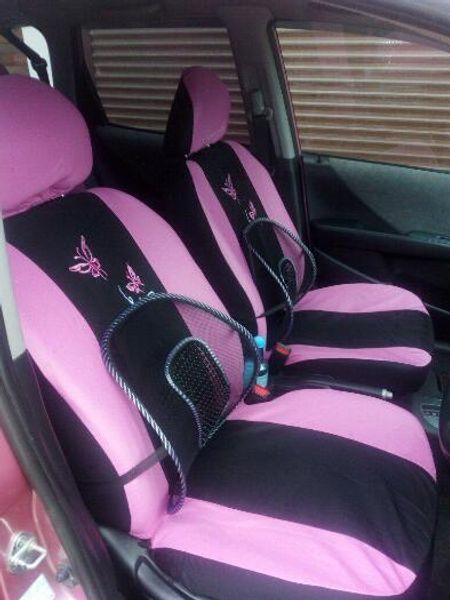 9 Uds. Fundas para asientos de coche, hermoso bordado de mariposas, sedanes completos universales, accesorios interiores para automóviles, Care266r