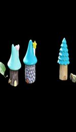 9pcs Cartoon Tree House Fairy Garden Miniature Figurines Resin Craft Dollhouse Bonsai décor terrarium Jardin décoracion8238095