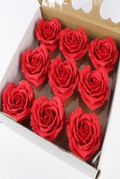 9 pièces diamètre 10 cm savon en forme de coeur Rose parfumé bain corps pétale Rose fleur étui à savon décoration de mariage cadeau Festival boîte 9701881