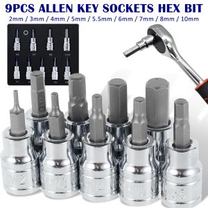 9pcs socket bits hex