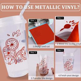 9pcs htvront 30x30cm Matte Metallic Permanent Adhesive Vinyle Filt Film Sticky Craft Sticker Film pour Cricut DIY DÉCOR