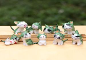 9pcs kawaii fromage chat miniature figurine fée miniatures figurines japonais anime enfants figure mondiale action figures de jouets1008340