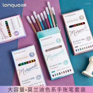 9pcs Morandi Colored Gel Pen Set Multi Color Sweet Marker Din 0,5 mm Ballpoint Stationery Kawaii Caneta Painting Handpoun