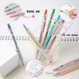 9pcs Morandi Ensemble de stylo gel rétractable, plume de balle 0,5 mm, 36 recharges d'encre de différentes couleurs, écriture lisse