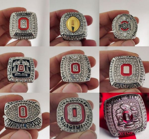 9pcs Ohio State Buckeyes National Championship Ring Set Solid Men Fan Brithday Gift Wholesale 2020 Drop Shipping4704120