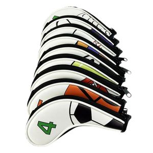 9pcs / pack Zipper Golf Iron Cverse Set Imperproof Golf Club Irons Cover Head Golf Putter Protect Glove Glove Boots 240511