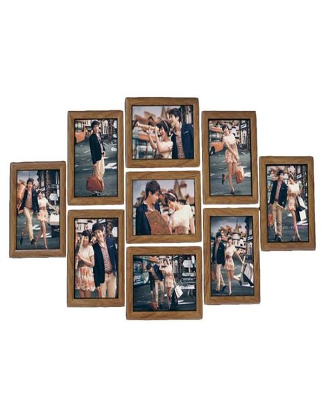 9pcs marcos de cuadros de pared de marco de pared 7 pulgadas Serie de boda creativa marcos familiares para la decoración de la pared de la imagen 20188220555555
