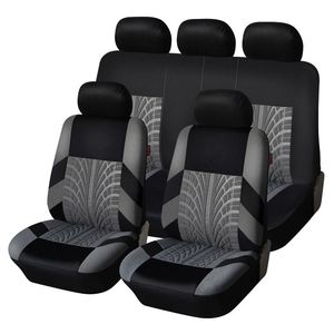 9pcs / set Housses de siège de voiture de broderie Set Universal Fit La plupart des couvertures de voitures avec piste de pneu Styling Auto Décoration intérieure Siège de voiture P311U