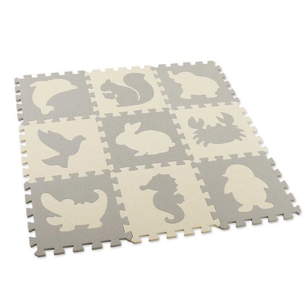 9pcs / set EVA bébé mousse griffage pad jouets enfants coussin de sol tapis de jeu éducatif animal puzzle enfants tapis couleur aléatoire 210724