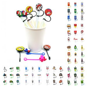 9 unids/set moda casual vaso de silicona paja toppers cubierta moldes encantos decorativos 8mm paja reutilizable prueba beber polvo enchufe texas estilo mexicano bad bunny