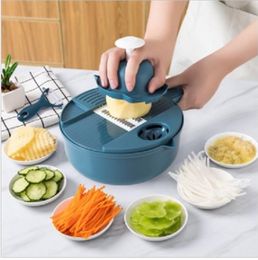9-stcs/set groente chopper keuken gereedschap accessoires keuken multifunctionele salade gebruiksvoorwerpen wortel aardappel handmatige shredder keuken koken groente h23-52