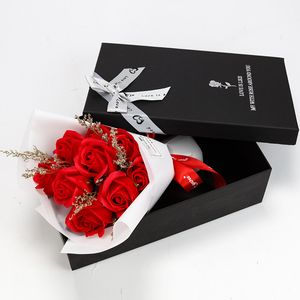 9 pièces savon Rose fleur saint valentin cadeau pour ami mariage Bouquet décorations pour la maison tenant des fleurs de Rose artificielles