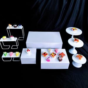 9 pièces décoration de mariage gâteau barre colonne Dessert Table Buffet assiettes plateaux fête faveurs de mariage artisanat pièce maîtresse maison hôtel festin gâteau nourriture boissons porte-fruits