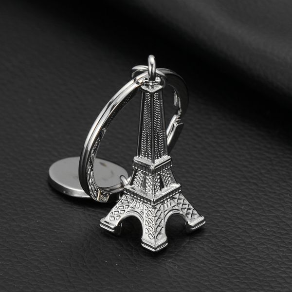 9 pièces/lot exquis Simulation 3D Paris tour Eiffel porte-clés pour les amoureux en alliage de Zinc porte-clés pour femmes hommes voyage petits cadeaux