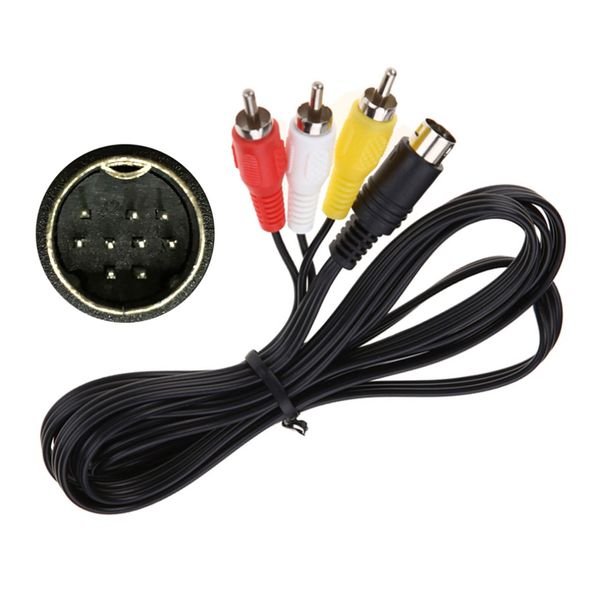 Câble Audio-vidéo AV 9 broches 1.8M 3 RCA, pour Console de jeu Sega Genesis 2 3, ligne de connexion