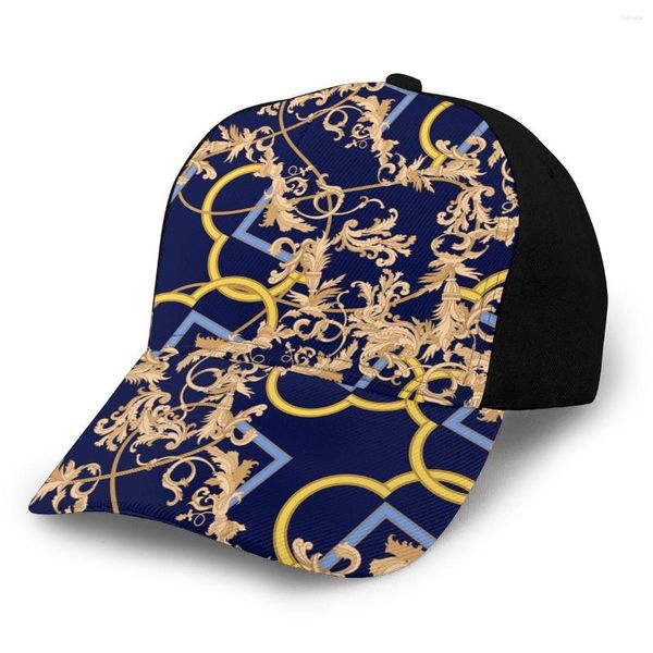 9rse Ball Caps Noisydesigns Flor dorada Patrón europeo Ajustable Mujeres Gorra de béisbol Casual Hombres Sombrero para el sol Sombreros al aire libre Gota