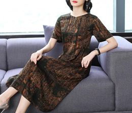 9sqp Hangzhou Silk Long printemps été et nouveau Cloud Yarn Long Jupe Robe Mulberry Silk Fashionable Elegant 2020 Dress9480121