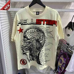 9sse T-shirts pour hommes T-shirt tendance Hellstar Hell Star Head Print Street manches courtes GRTO GRTO