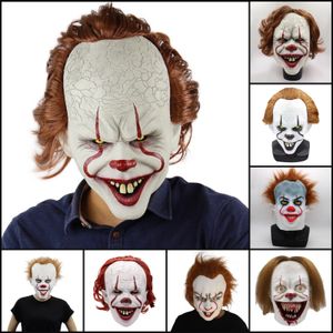 9Styles Halloween Masque Silicone Film Stephen King's It 2 Joker Pennywise Masque Visage Complet Horreur Clown Cosplay Prop Party mascarade Masques