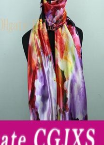 9styles lavendel Red Black Lily Flower Women 039 S Fashion Satin Oil Painting Long Wrap SHOWL SLAAM SILK SCANF 160X50CM S82 S91025744