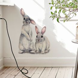 9 stijlen Aquarel Dieren Muurstickers voor woonkamer Slaapkamer kinderkamers Muur Decor Konijn Vos Vogels Muurstickers Home Decor