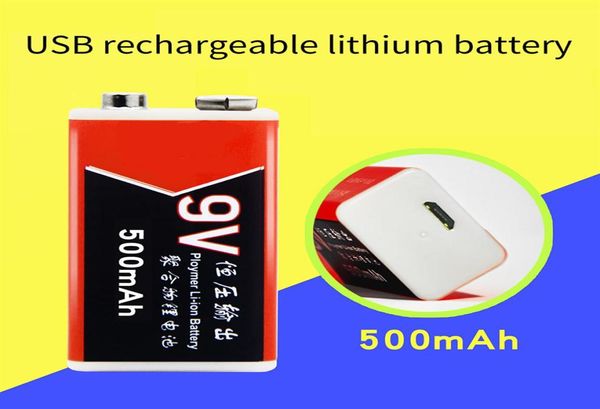 Baterías de litio recargables con puerto USB, 9V, 500mAh, especiales para multímetro, instrumento de detección de metales, batería a083412001