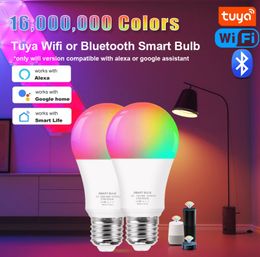 9W 15W E27 RGB LED-gloeilamp Bluetooth Tuya Smart verlichtingslamp Kleur Verandering Dimable Home Hotel Bar Slaapkamer Decor AC110-220V