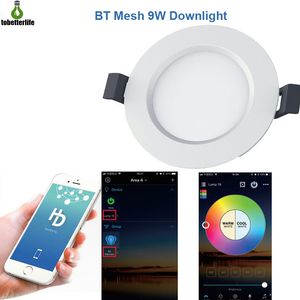 9W Bluetooth Smart LED Downlight App Dimbare Licht RGB CCT-kleur Wijzig Warm Koud Licht Verzonken LED Downlight