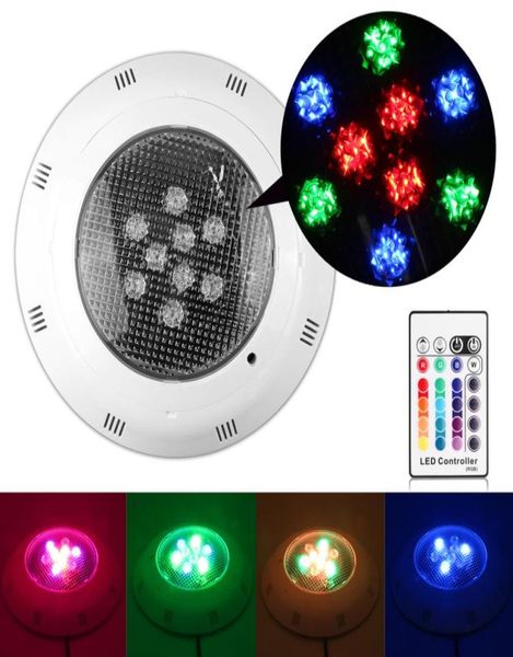 9 W RGB LED lumière de piscine 12 v LED lumière de fontaine sous-marine IP67 lampe de projecteur de piscine avec télécommande éclairage d'étang Founta3610876