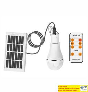 Lampe solaire 9 W alimentée par ampoules LED à distance et contrôle automatique de l'éclairage. Lumières de secours rechargeables d'extérieur pour le camping, la pêche de nuit