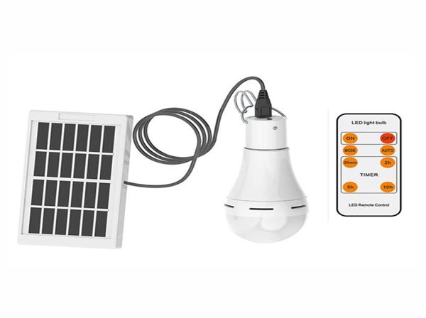 Ampoules LED alimentées par lampe solaire 9W Contrôle d'éclairage à distance et automatiqueLumières de secours rechargeables extérieures pour la nuit de camping Fi2332571