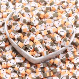 9x10mm 20/50/100 stks schattige gekleurde kattenkop polymeerklei kralen voor sieraden Kinderspeelgoed Aangepast DIY Make kettingarmband
