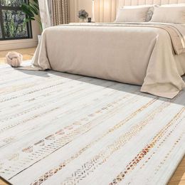 9x12 Wasbaar Marokkaans Boheemse tapijt - zacht binnendeken voor woonkamer, slaapkamer, eetkamer, speelkamer of kantoor - neutrale tonen