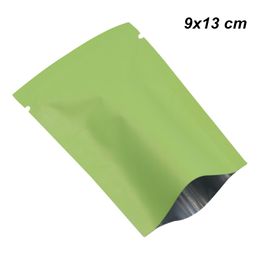 9x13 cm 200pcs Lot Vert Mat Ouvert Top Feuille D'aluminium Thermoscellage Pochettes pour Thé Bonbons Snack Mylar Feuille Thermoscellage Sous Vide Sacs De Stockage Des Aliments