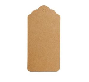 9x45 cm Brown White Scallop Blank Cardstock Tag Hang Tag Retro Gift Hang Tag Place Card KD19806747