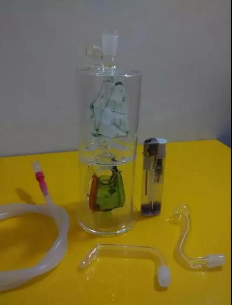 A 01 hauteur Bongglass Klein Recycler plates-formes pétrolières conduite d'eau pomme de douche Perc Bong tuyaux en verre narguilés ZZ