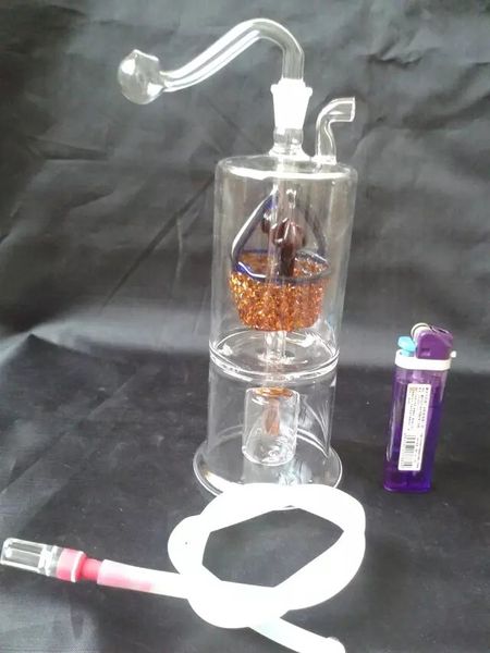 A-017 Altura Bongglass Klein Recycler Plataformas petroleras Cabeza de agua de ducha Perc Bong Tubos de cristal Cachimbas - Cestas de flores del diablo