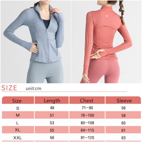 al-03 Vêtements de fitness Vêtements de sport pour femmes Tenues de yoga Vestes extérieures près du corps Vêtements de plein air Casual Adulte Course Gym Exercice Hauts à manches longues Fermeture éclair