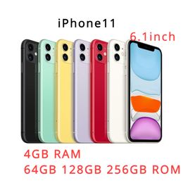 A+ 100% original Apple iPhone 11 64GB 128GB 256GB ROM Unlocked Smartphone Face ID iOS A13 Dual 12MP Camera 6.1" Screen refurbished iphone11 Cellphone