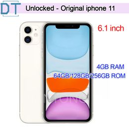 A + 100% Original Apple iPhone 11 64 Go 128 Go 256 Go ROM Face pour smartphone déverrouillé ID iOS A13 Dual 12MP Camera 6.1 "Écran rénové iPhone11 Phone