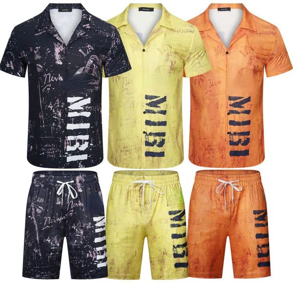 A 22 MIRI Casual Shirt Designer Hawaiian Silk Shirts hommes femmes Beach Shorts T-Shirt Two Piece