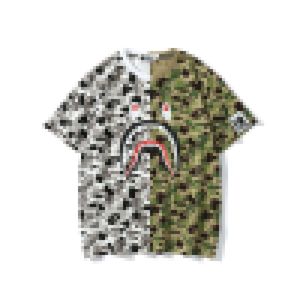 A Bathing A Ape Nieuw Teenage Shark Sliver Camo T-shirt montage groen en wit