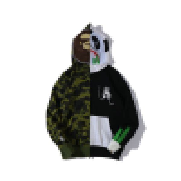 A Swimming Ape tête panda sweat à capuche zippé camouflage vert x noir